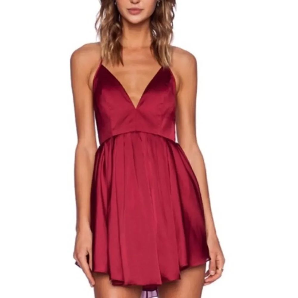NBD red open back mini dress